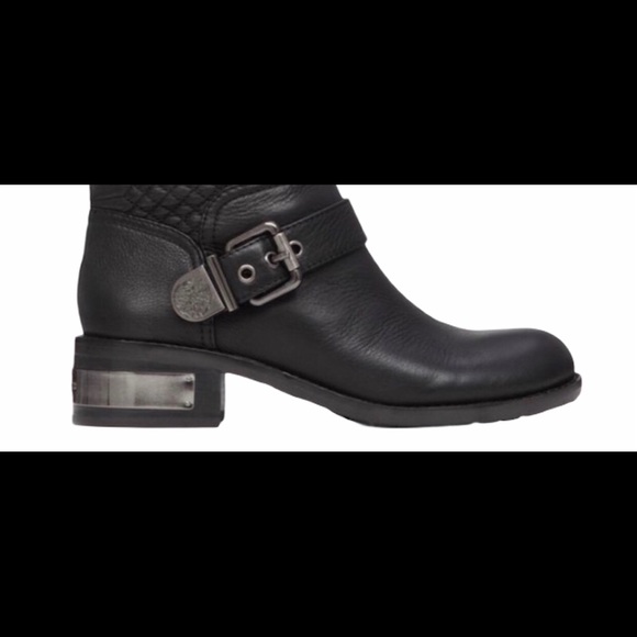 Vince Camuto black leather quilted moto bo… - Picture 8 of 12